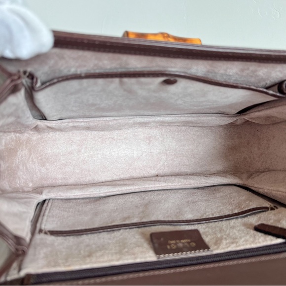 GUCCI 1947 BAMBOO TOP HANDLE TWO WAY MEDIUM BAG - Picture 13 of 17